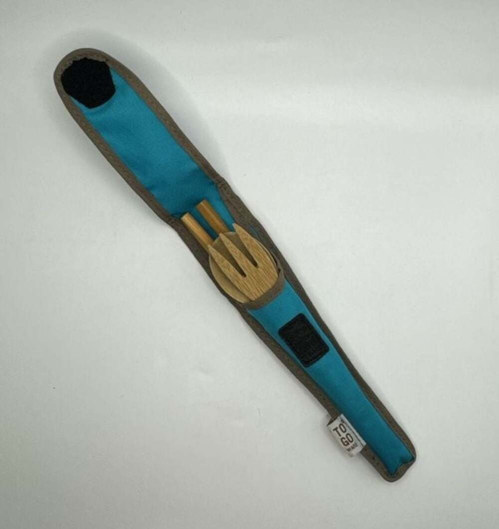 To-Go Ware Classic Bamboo Utensil Set with Travel Case chopsticks, spoon, fork,
